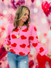Pink Jacquard Hearts Sweater Top (Reg.)