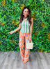 Green Multi Striped Open Back Top (Reg & Plus)