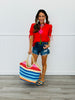 Orange/Pink Scalloped Edge Blouse (Reg.)