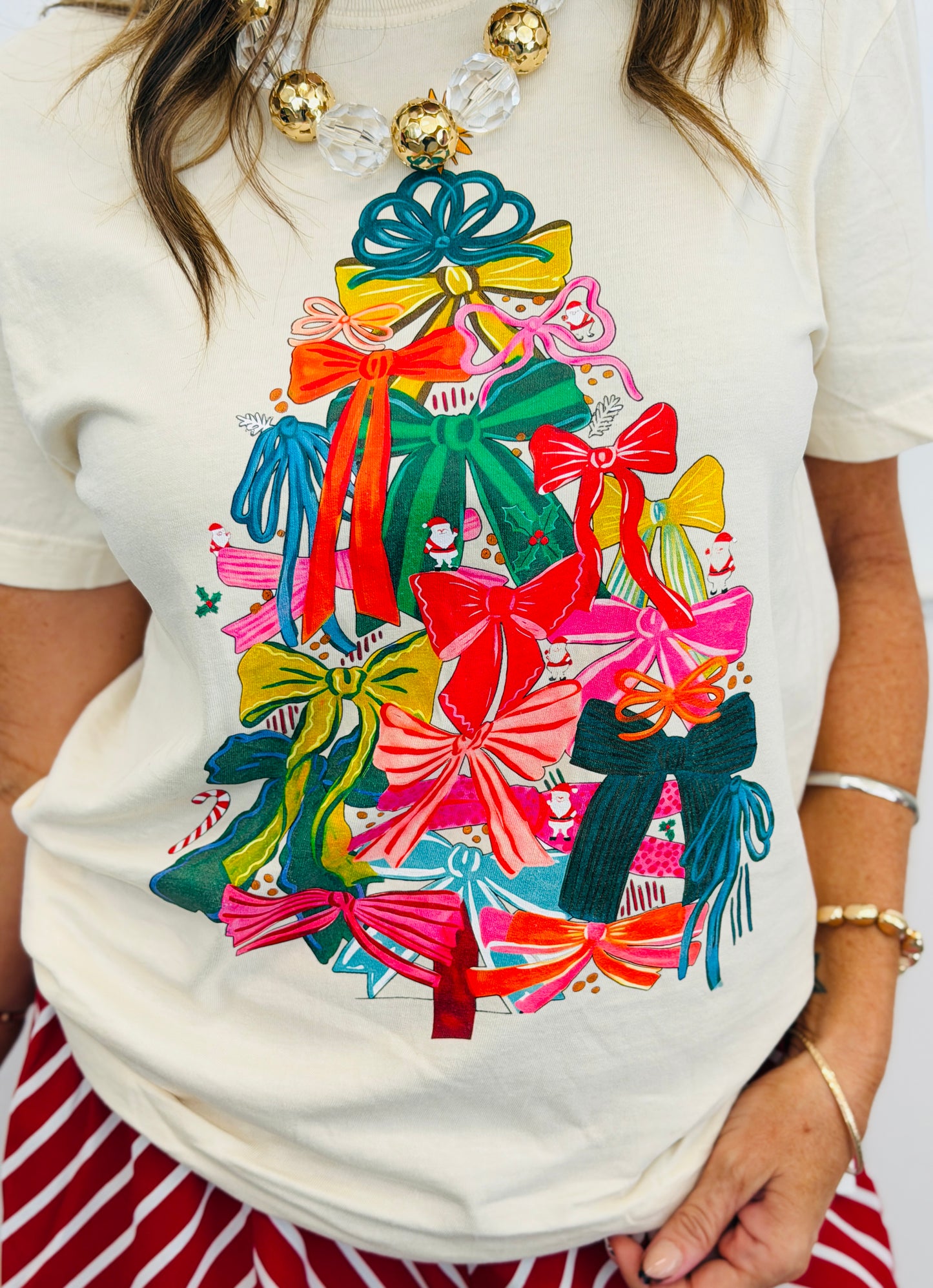 All Tied Up Christmas Graphic Tee (Reg. and Plus)