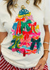 All Tied Up Christmas Graphic Tee (Reg. and Plus)