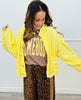 Butter Yellow Contrast Sweater Knit Snap Button Cardigan (Reg. and Plus)