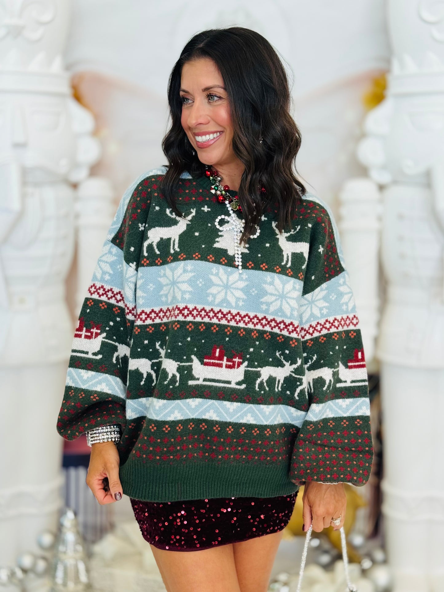 Green Christmas Cheer Sweater Top (Reg.)