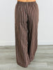 Washed Brown Striped Sweatshirt & Pants Set (Reg & Plus)