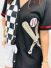 Checkerboard Baseball Jersey Top (Reg. and Plus)