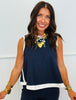 Contrast Trim Sleeveless Top (Reg.) - 2 Colors