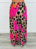 Cheetah Floral Drawstring Palazzo Pants (One Size)