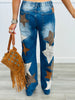 Oli & Hali Washed Denim Star Patch Jeans  (Reg.)