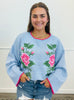 Rose X-Embroidery Jacquard Knit Sweater (Reg.) - 2 Colors