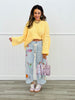 Light Denim Floral Embroidered Pants (Reg.)