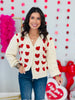 Crochet Heart Pattern Sweater Cardigan (Reg.)