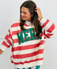 Red/White Stripe Merry Applique Sweatshirt (Reg.)