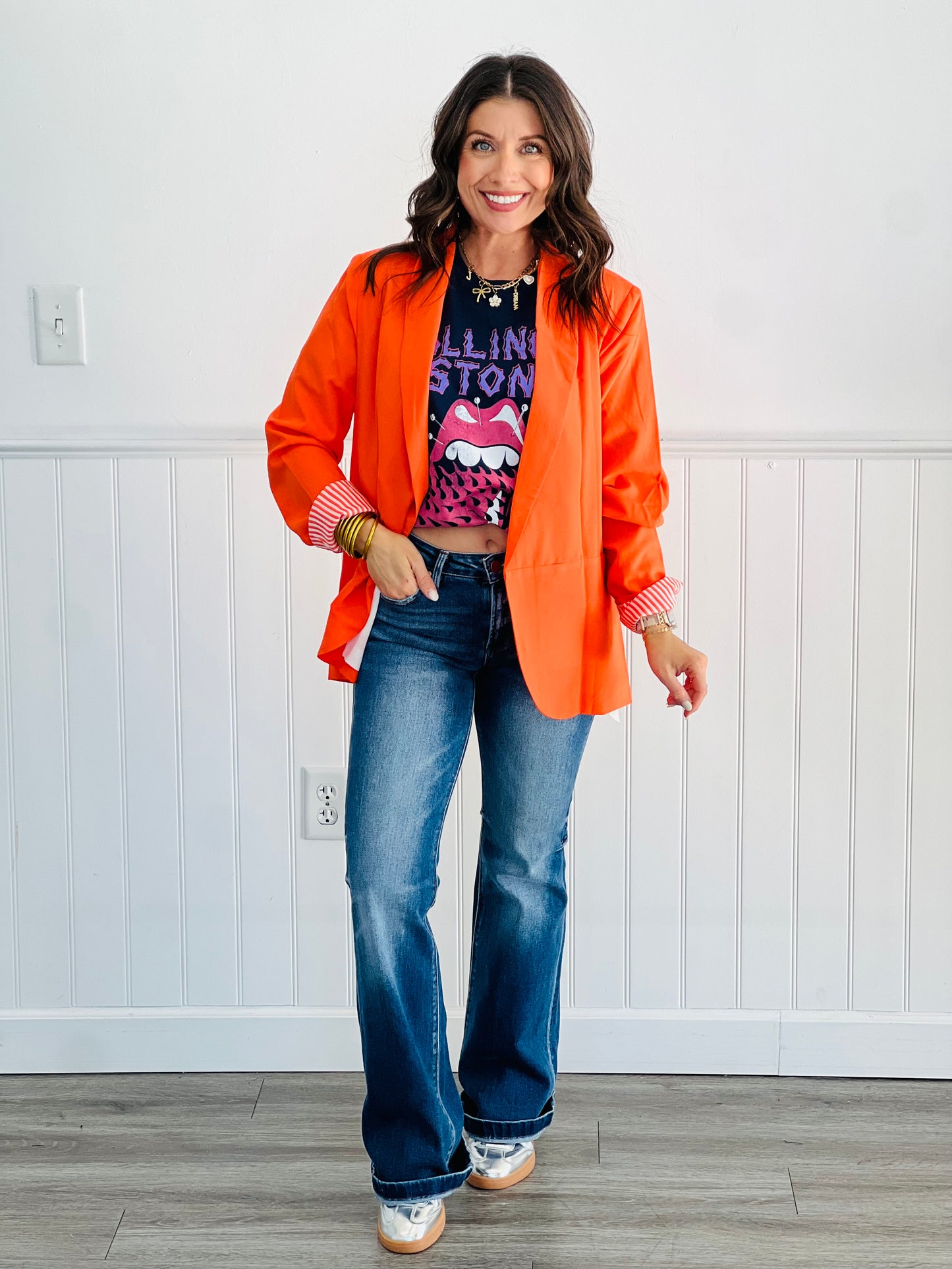 Orange Peyton Blazer (Reg. and Plus)