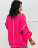 POL Fuchsia Chenille Whipstitch Sweater Top (Reg.)