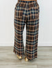 Brown Plaid Wide Leg Pants (Reg.)