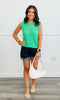 Dark Denim Floral Print Shorts (Reg & Plus)