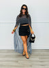 Black Metal Trim Detail Skort (Reg.)
