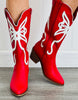 Red Flutter On By Boots
