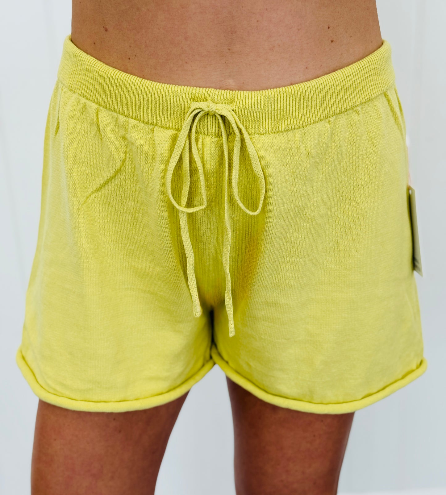 Lime Pointelle Knit Top & Shorts Set (Reg.)