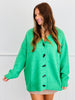 Green Toggle Button Sweater Cardigan (Reg.)