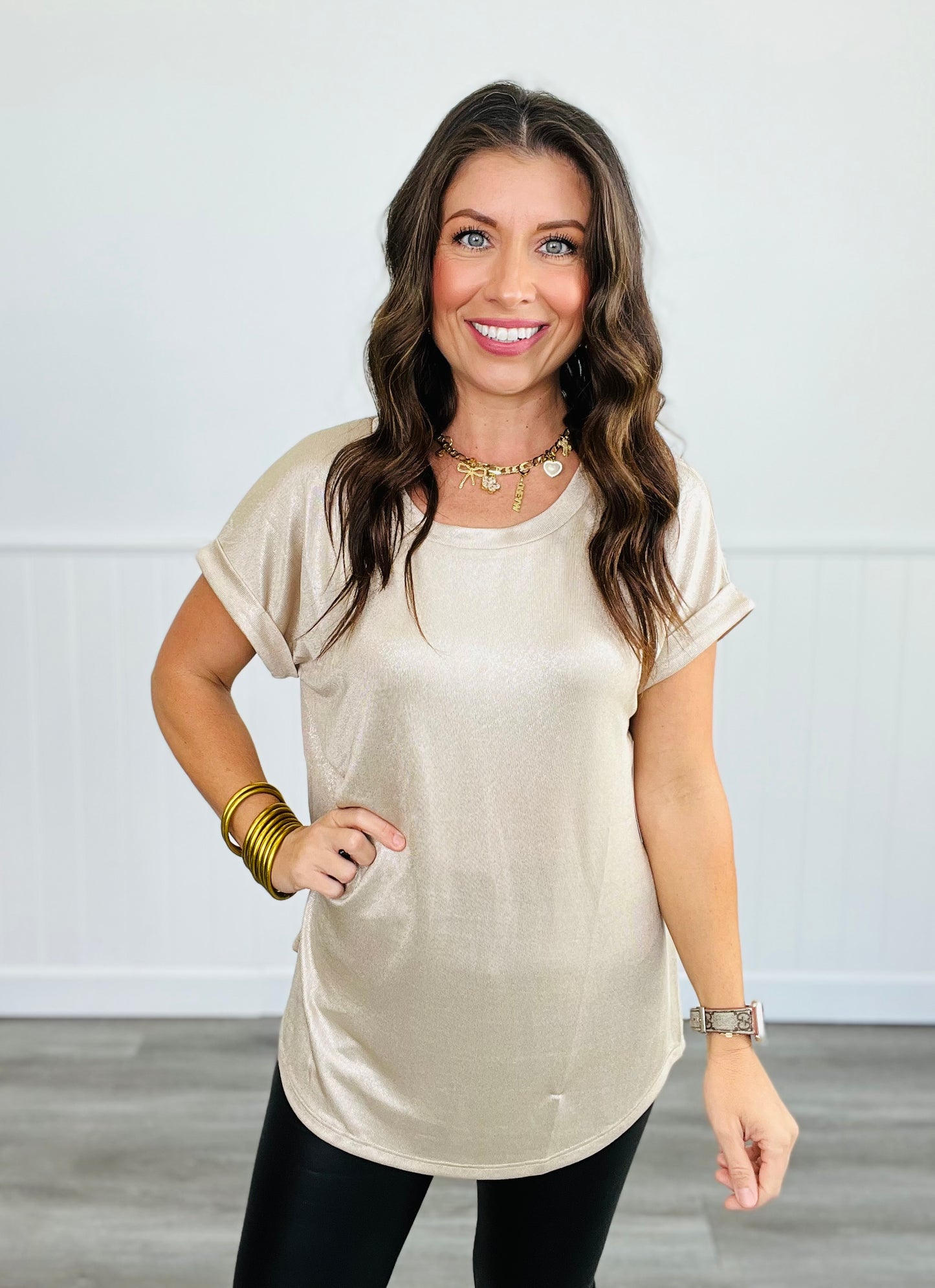 Touch Of Sparkle Basic Top (Reg. & Plus)- 5 Colors