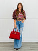 Oli & Hali Stud Distressed Flare Denim Jeans (Reg.)