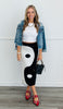 Black Yin Yang Midi Skirt (Reg. and Plus)