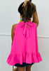 Hot Pink Ruffle Halter Blouse (Reg.)