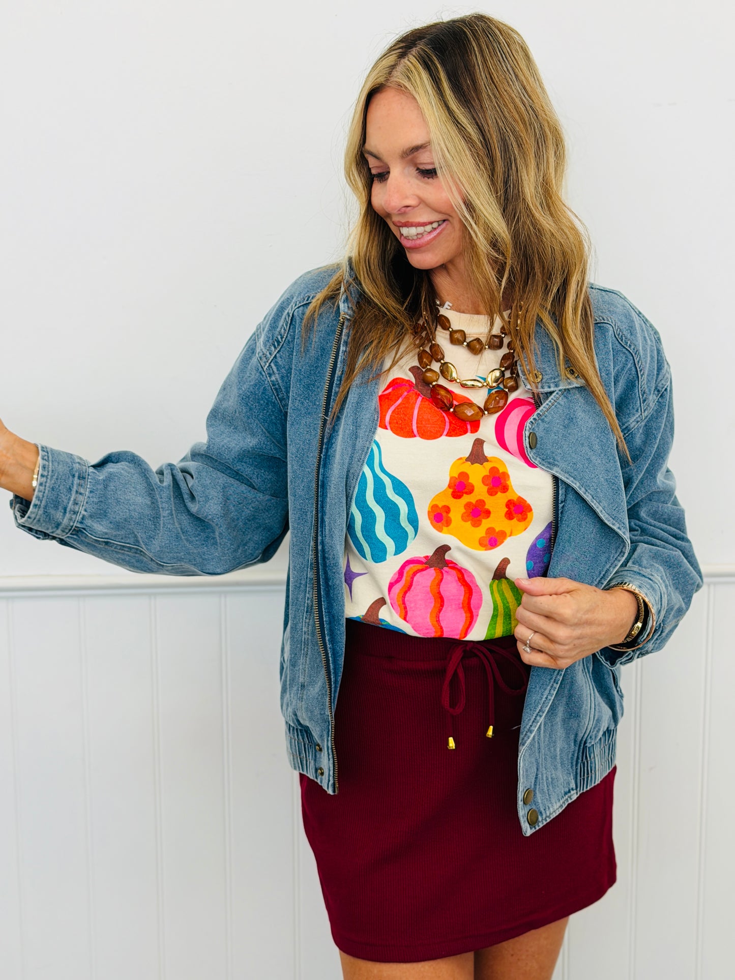 Denim Asymmetric Wrap Jacket (Reg & Plus)