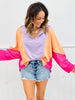 Lavender Orange Color Block Top (Reg & Plus)