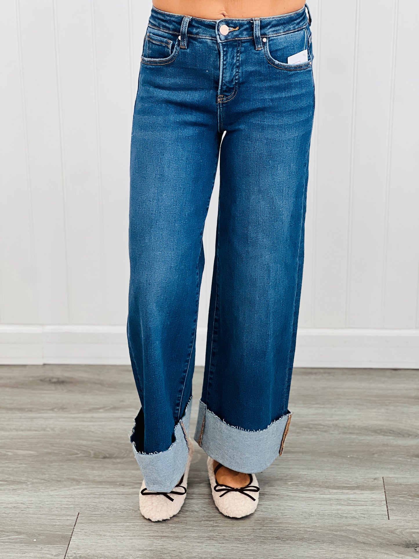 Risen Dark Cuff It Up Tummy Control Jeans (Reg & Plus)