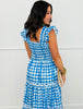 Blue/Ivory Gingham Midi Dress (Reg & Plus)