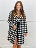 Black/White Tweed Double Button Coat (Reg. and Plus)