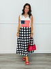 Navy Polka Dot Print Midi Skirt (Reg. and Plus)