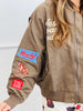 Mocha West Coast Rodeo Embroidered Bomber Jacket (Reg & Plus)