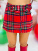 Plaid Faux Front Zipper Detail Mini Skort (Reg.) - 2 Colors