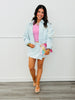 Lt. Denim Looped Trim Detailed Pleat Hem Jacket (Reg.)