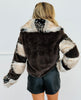 Brown Faux Fur Hook N Eye Jacket  (Reg.)