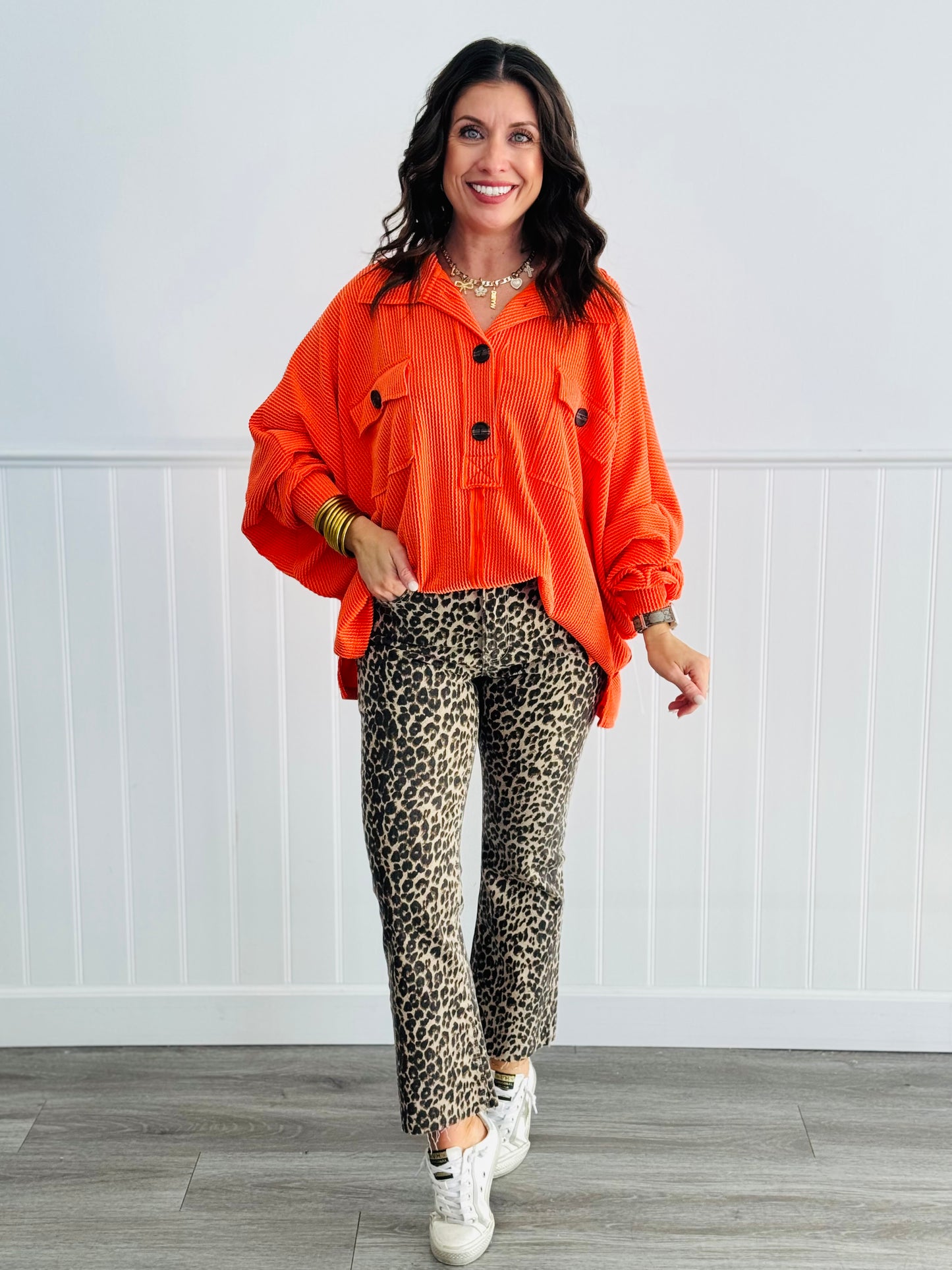 Leopard Tonal Crop Flare Pants (Reg.)