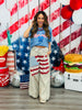 Blue Luxe Liberty Bow Flags Top (Reg & Plus)