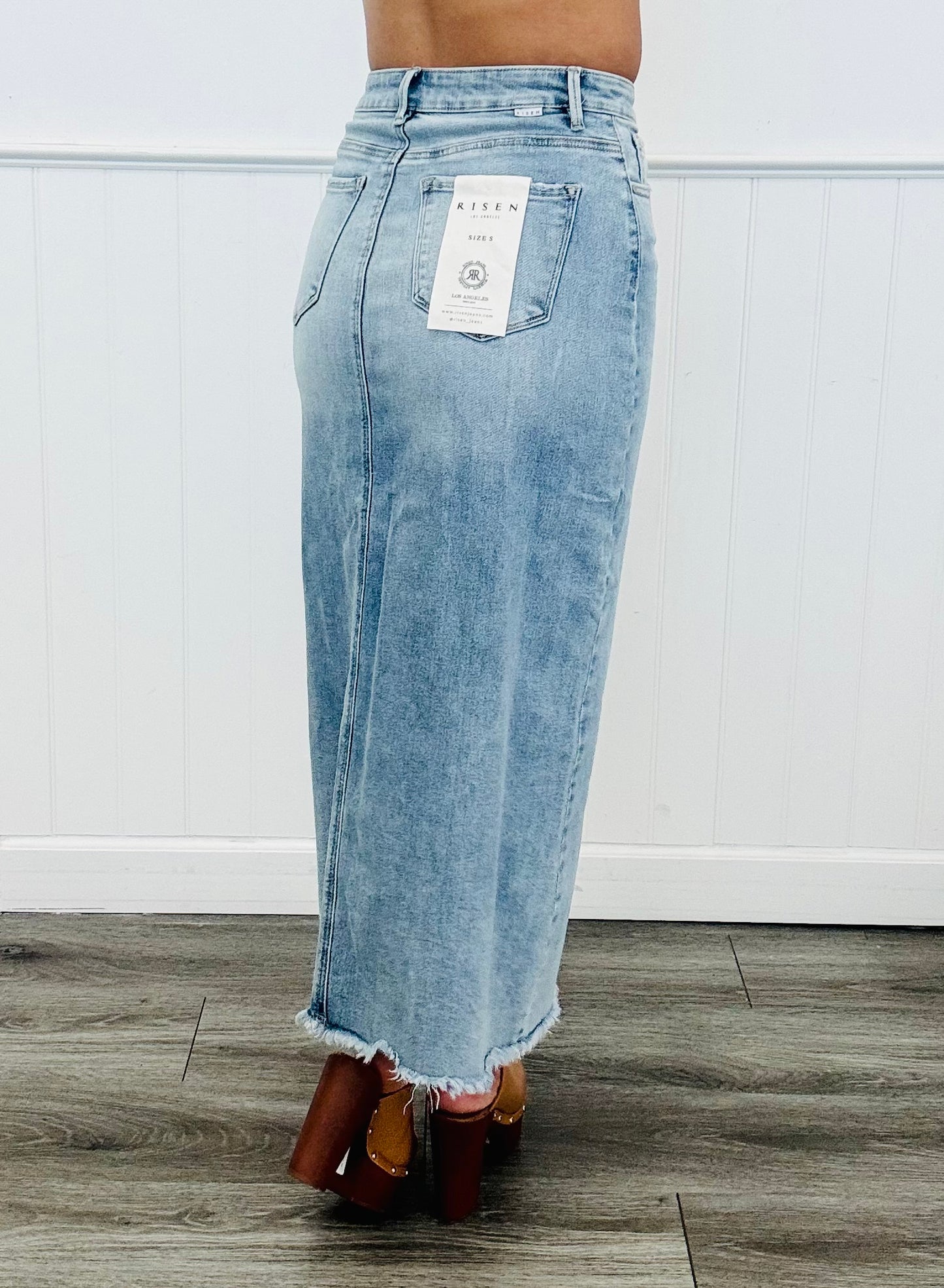 Risen Light Denim Make A Statement Pencil Skirt (Reg.)