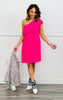 Simple Moment One Shoulder Dress (Reg. & Plus)- 2 Colors