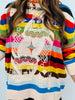 Queen Of Sparkles Multi Striped Card Logo Sweater (Reg. and Plus)