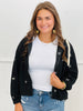 Black Ribbon Embroidery Hoodie (Reg. & Plus)