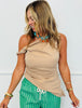 Off Shoulder Asymmetric Tunic Top (Reg.)-2 Colorsl