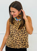 Taupe Leopard Faux Suede Tank Top (Reg.)
