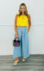 Yellow Rhinestone Sleeveless Blouse (Reg. and Plus)