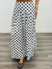 Ivory/Black Polka Dot Drop Waist Maxi Skirt (Reg.)
