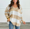 Tan/Silver Stripe Sweater Top (Reg)