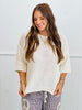 Half Sleeve Knit Boxy Sweater (Reg.)-2 Colors